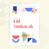 Eid Mubarak. Modern Design Brochure, Poster, Flyer, Presentation Template Vector Illustration
