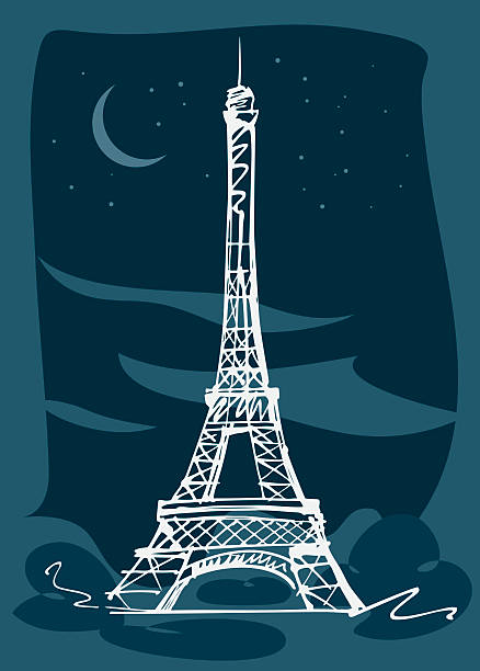 ilustrações de stock, clip art, desenhos animados e ícones de torre eiffel à noite, paris - paris night