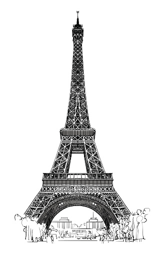 Eiffel tower isolated, very detailed
