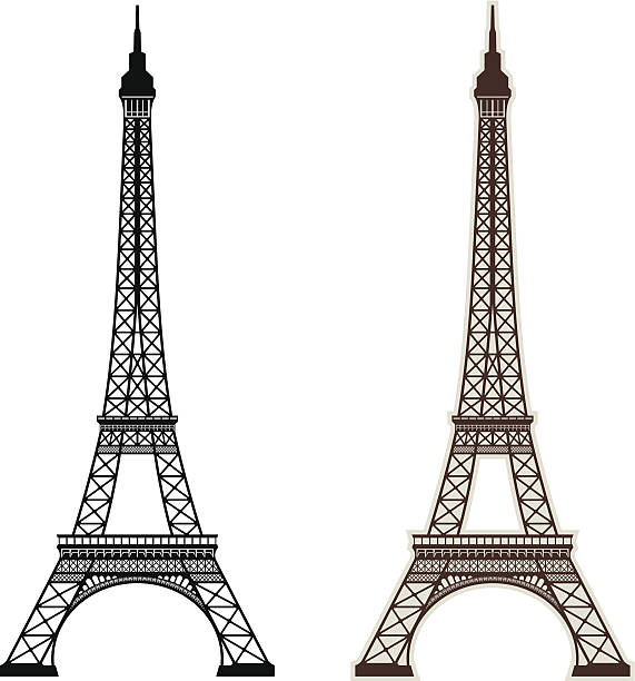 Eiffel Tower Paris Eiffel Tower in Paris. eiffel tower stock illustrations