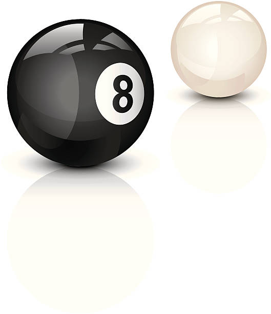 Eight ball  cue ball stock illustrations