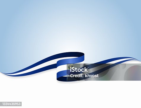 istock El Salvadoran flag wavy abstract background. Vector illustration. 1334435953