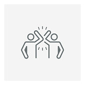Elbow bump thin line icon, Elbow bumping protect from COVID-19 avoid the spread of coronavirus Instead of greeting with hug or handshake.
Vector illustration, EPS 10.