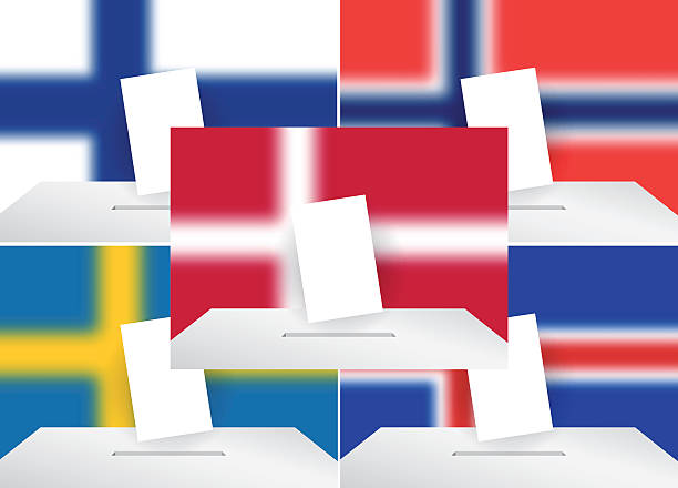 bildbanksillustrationer, clip art samt tecknat material och ikoner med election in scandinavia - val sverige