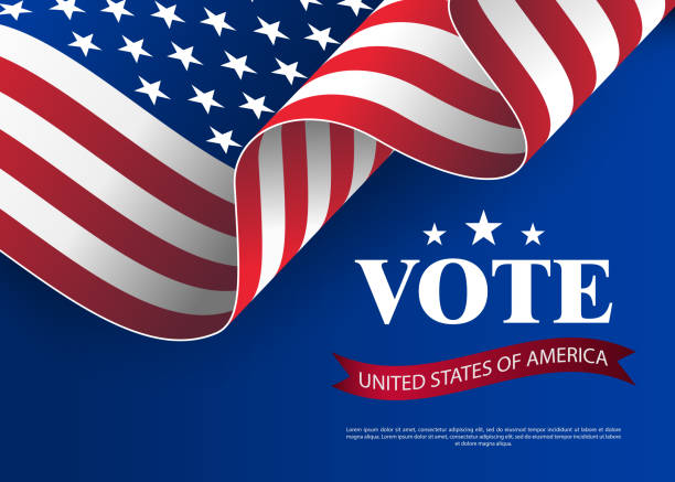 ilustrações de stock, clip art, desenhos animados e ícones de elections to us senate in 2018. template for us elections. usa voting concept  vector illustration. - votar