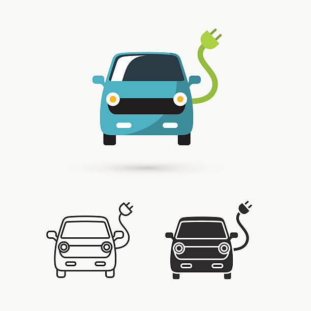ilustrações de stock, clip art, desenhos animados e ícones de carro elétrico ícone - boosting