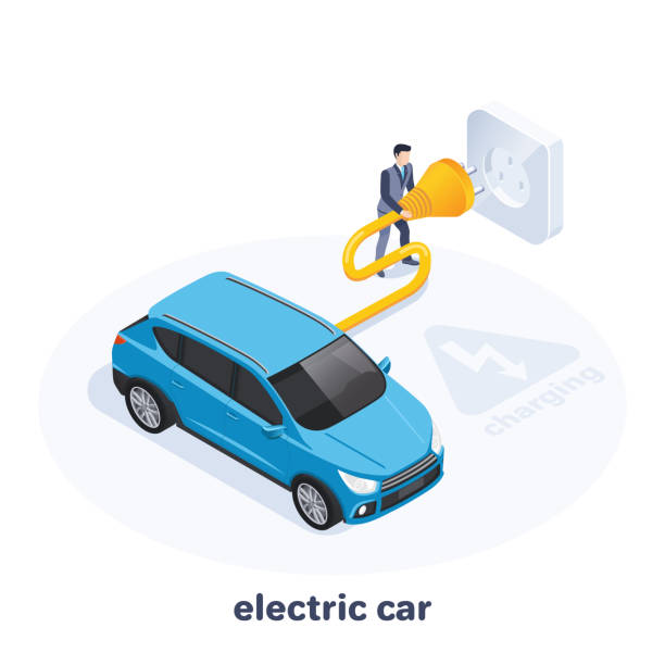 ilustrações de stock, clip art, desenhos animados e ícones de electric car - car charger
