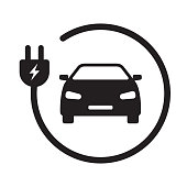 istock EV electric car with plug icon vector green energy concept for graphic design, logo, web site, social media, mobile app, ui illustration. 1330139781