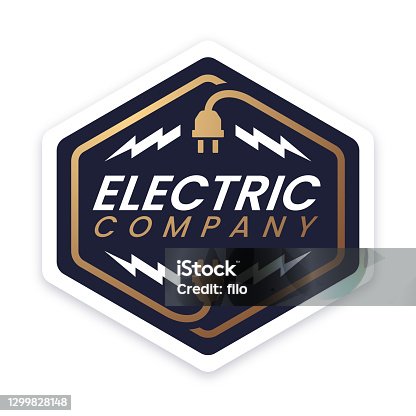 istock Electric Company Design Badge 1299828148