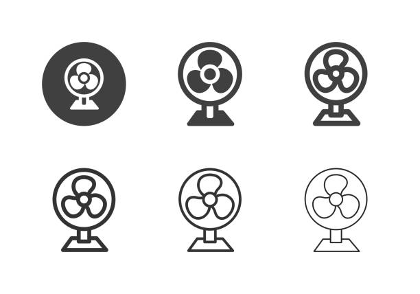 Electric Fan Icons - Multi Series vector art illustration