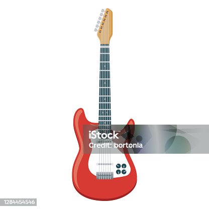 istock Electric Guitar Icon on Transparent Background 1284454546