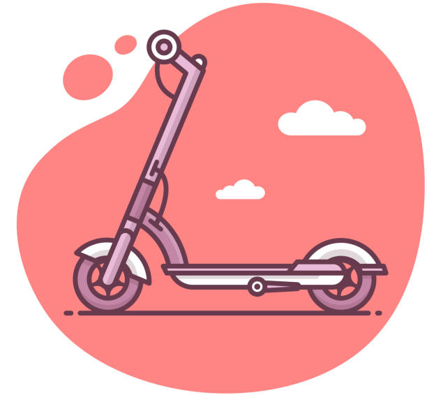 illustrazioni stock, clip art, cartoni animati e icone di tendenza di scooter elettrico - electric scooter