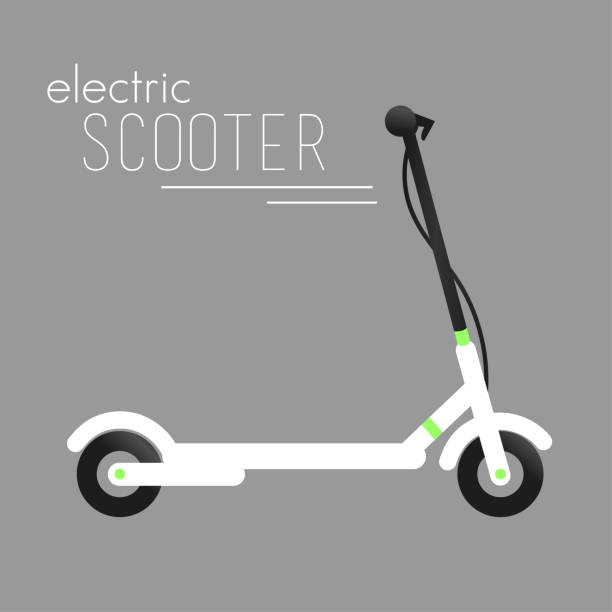 ilustrações de stock, clip art, desenhos animados e ícones de electric scooter white design - trotinetes
