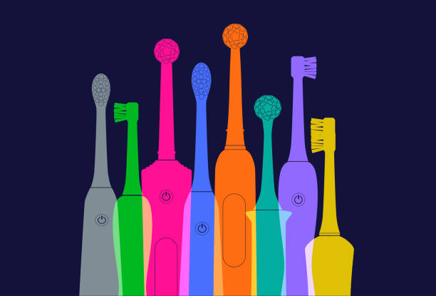 Electric Toothbrushes vector art illustration
