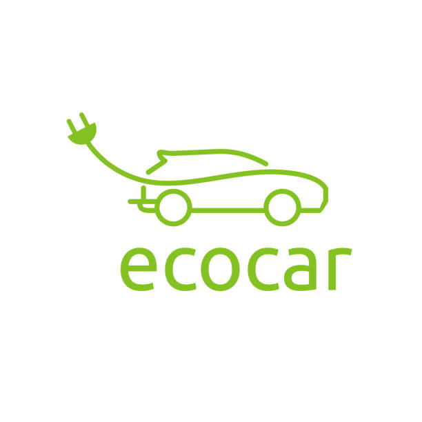 elektroauto-symbol. bestandsabbildung - electric car stock-grafiken, -clipart, -cartoons und -symbole