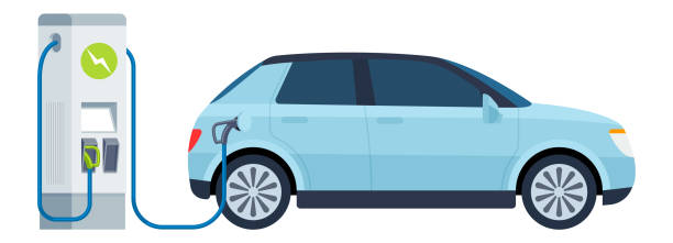 elektroauto - sustainable future road stock-grafiken, -clipart, -cartoons und -symbole