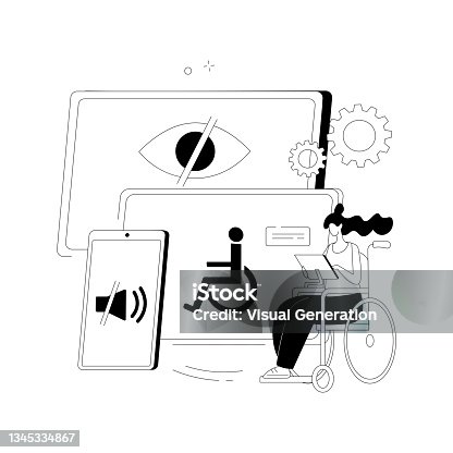 istock Electronic accessibility abstract concept vector illustration. 1345334867