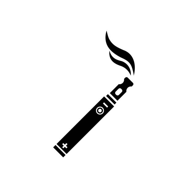 ilustraciones, imágenes clip art, dibujos animados e iconos de stock de icono de cigarrillo electrónico. dispositivo de vapeo. vector sobre fondo blanco aislado. eps 10 - cigarrillo electrónico