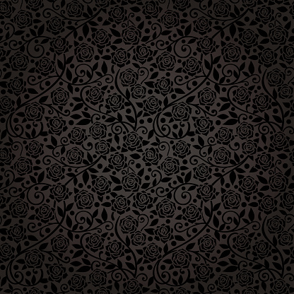 elegance seamless wallpaper with black roses.