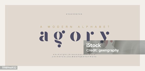 istock Elegant awesome alphabet letters font and number. Classic Lettering Minimal Fashion Designs. Typography fonts regular uppercase and lowercase. vector illustration 1198946932