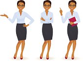 Elegant business woman in different poses