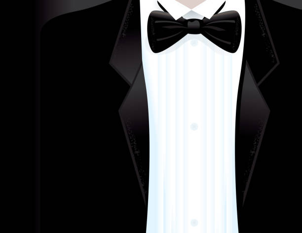 stockillustraties, clipart, cartoons en iconen met elegant invitation design template with tuxedo - pakjesavond