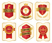 istock Elegant premium winner golden labels. Banner element vintage design. Vector illustration 869419632