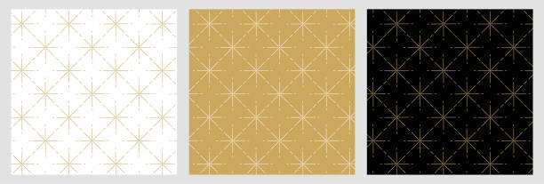 Elegant star pattern for christmas Set of 3 seamless vector background christmas designs stock illustrations
