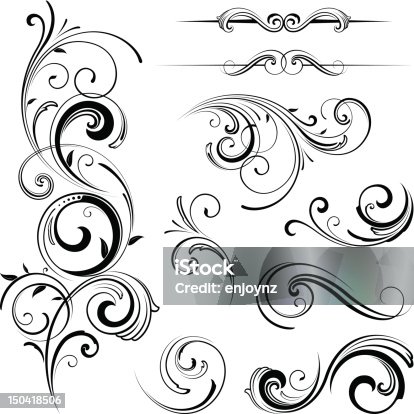 istock Elegant swirling flourishes 150418506