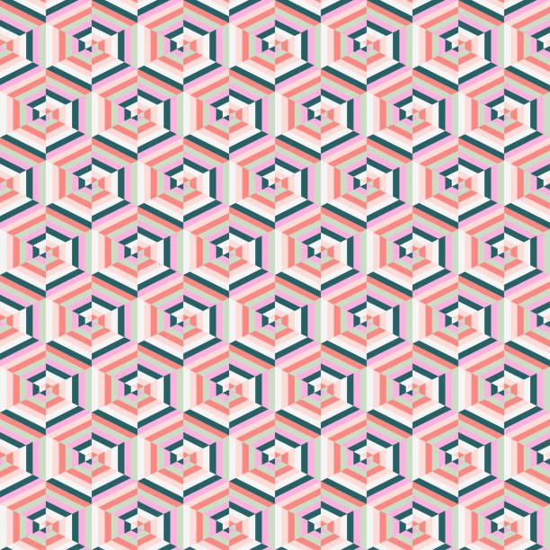 Elegant trendy vector seamless geometric pattern. All over design ornamental repeat texture abstract background of hexagons for printing and textile Elegant trendy vector seamless geometric pattern. All over design ornamental repeat texture abstract background of hexagons. Suitable for screen printing and textile industries. tessellation stock illustrations