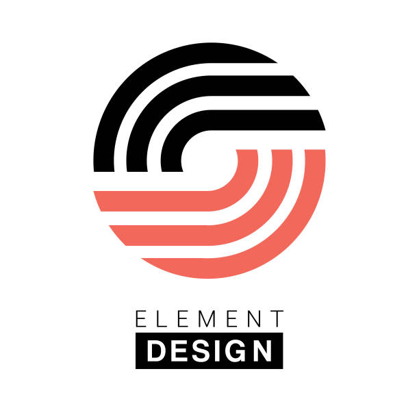 элементный дизайн - логотип stock illustrations