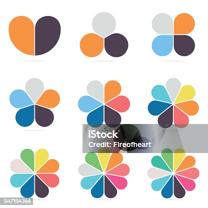 istock Elements for infographics. Pie charts, diagrams with 2- 10 petals. 547154366