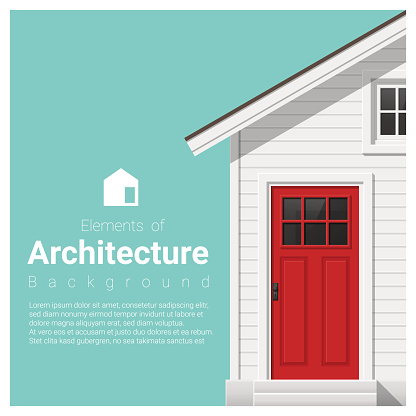 Elements of architecture background with a small house , vector ,illustration