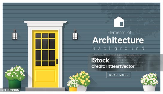 istock Elements of architecture , front door background , vector ,illustration 641524486