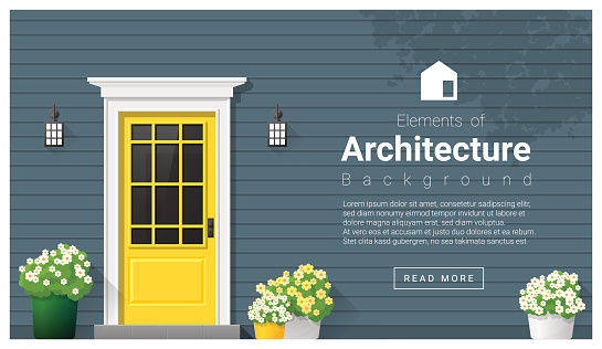 Elements of architecture , front door background , vector ,illustration