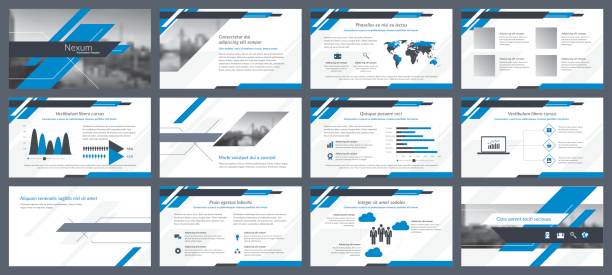 Elements of infographics for presentations templates Elements of infographics for presentations templates. Annual report, leaflet, book cover design. Brochure layout, flyer template design. Corporate report, advertising template in vector Illustration. finance drawings stock illustrations