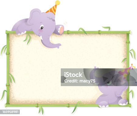 istock Elephant birthday frame 165958981
