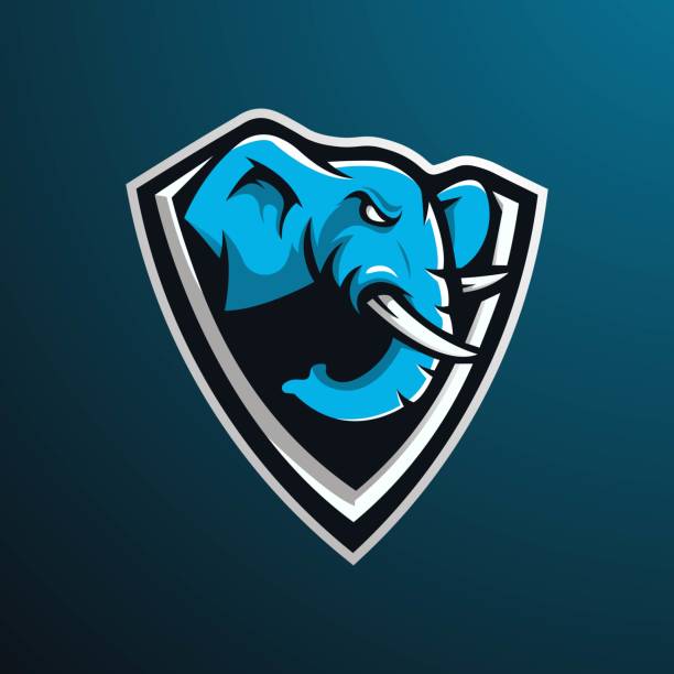 elephant Elephant mascot logo design vector with modern illustration concept style for badge, emblem and t-shirt printing. Elephant head in shield for the esports team mastodon animal stock illustrations