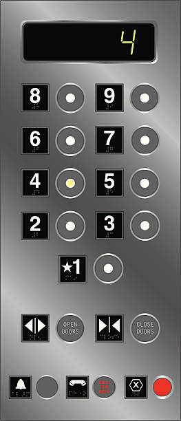 エレベーター ボタン イラスト素材 Istock