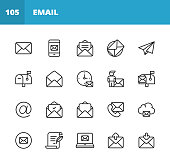 20 Email and Messaging Outline Icons.