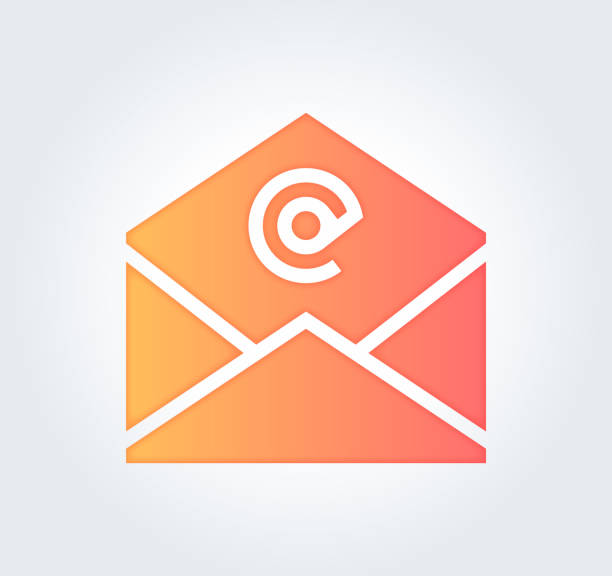 e-mail marketing benchmarks gradient & fill color icon design - digital newsletter stock-grafiken, -clipart, -cartoons und -symbole