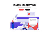 E-Mail Marketing Concept Vector Illustration for Website Banner, Advertisement and Marketing Material, Online Advertising, Business Presentation etc.