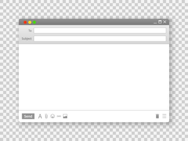 ilustrações de stock, clip art, desenhos animados e ícones de email window. blank text message frame interface interfaces for internet website on transparent background vector image - email