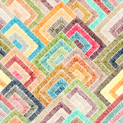 Embroidered seamless geometric pattern.