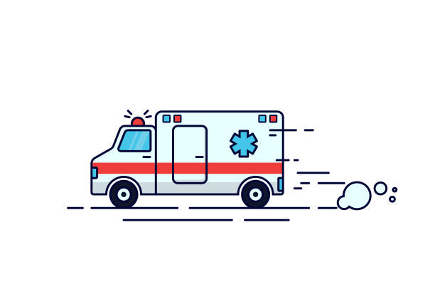 ilustraciones, imágenes clip art, dibujos animados e iconos de stock de ambulancia de emergencia - ambulance