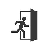 istock Emergency exit left , Emergency exit right , escape route signs , vector illustration 1186508256