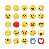 Vector illustration of a set of emoji