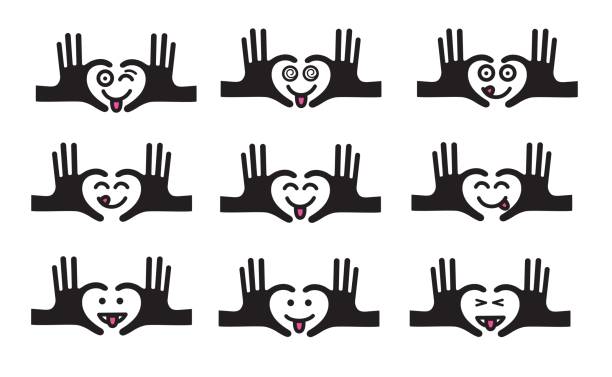 stockillustraties, clipart, cartoons en iconen met emojis reeks 9 - eetklaar