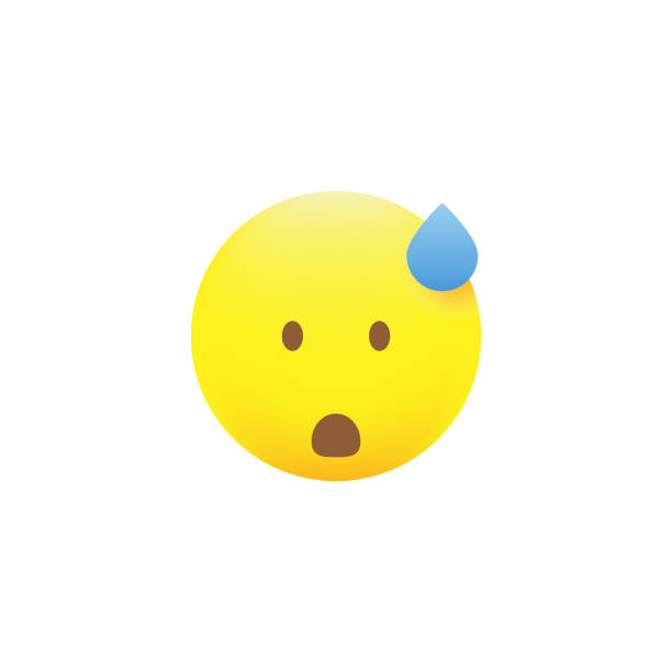 illustrazioni stock, clip art, cartoni animati e icone di tendenza di design ritaglio emoticon - angst emoji
