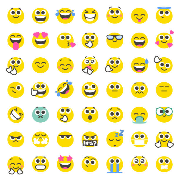 illustrazioni stock, clip art, cartoni animati e icone di tendenza di emoticons collezione blob faces - angst emoji